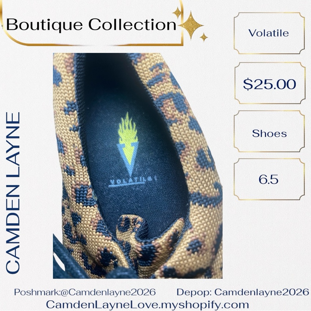 Volatile Tan and Black Animal Print Sneakers - Picture 4 of 4